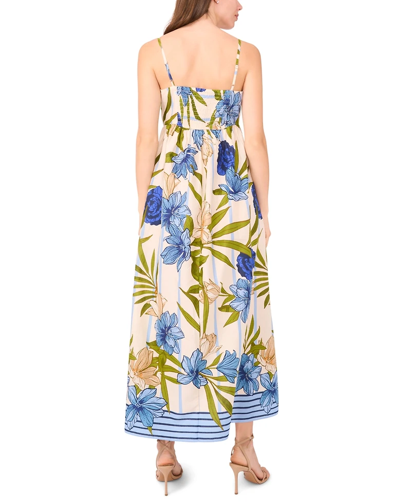 CeCe Women's Square Neck Spaghetti Strap Maxi Dress