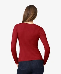 Melissa Paige Women's Crewneck Ribbed-Knit Sweater