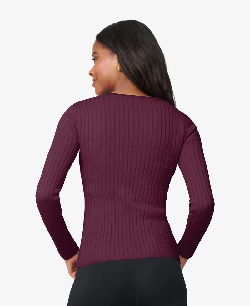 Melissa Paige Women's Crewneck Ribbed-Knit Sweater