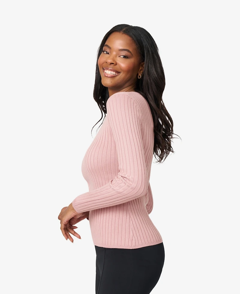 Melissa Paige Women's Crewneck Ribbed-Knit Sweater