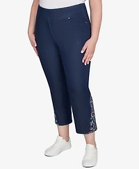 Ruby Rd. Plus Super Soft Stretch Denim Embroidered Ankle Jeans