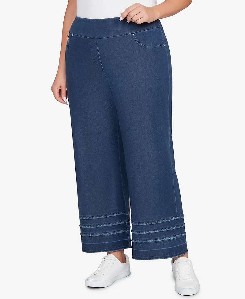 Ruby Rd. Plus Stretch Fringe Pull-On Ankle Jeans