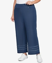 Ruby Rd. Plus Stretch Fringe Pull-On Ankle Jeans
