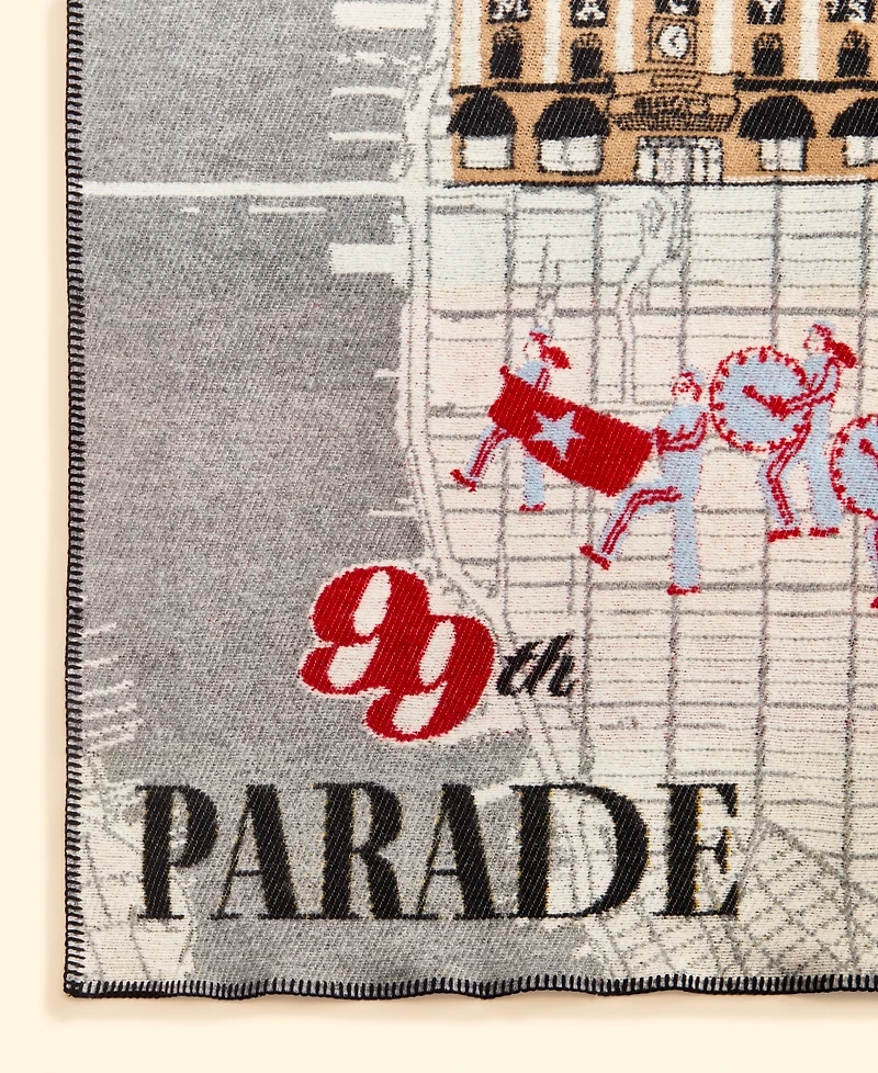 Faribault Macy's 99th Thanksgiving Day Parade Route Wool-Blend Throw Blanket, Macy's Exclusive