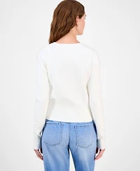 Madden Girl Juniors' High-Rib Button-Front Lady Cardigan