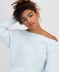 Hippie Rose Juniors' Off-The-Shoulder Slouchy Sweater