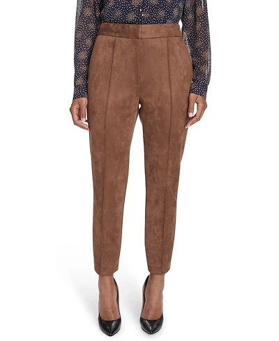 Tommy Hilfiger Women's Scuba Suede High-Rise Ankle Pants