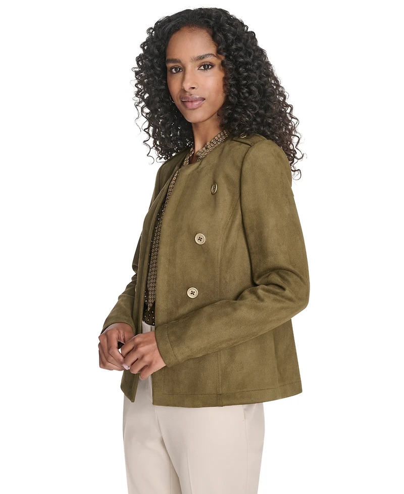 Tommy Hilfiger Women's Scuba Suede Long Sleeve Jacket
