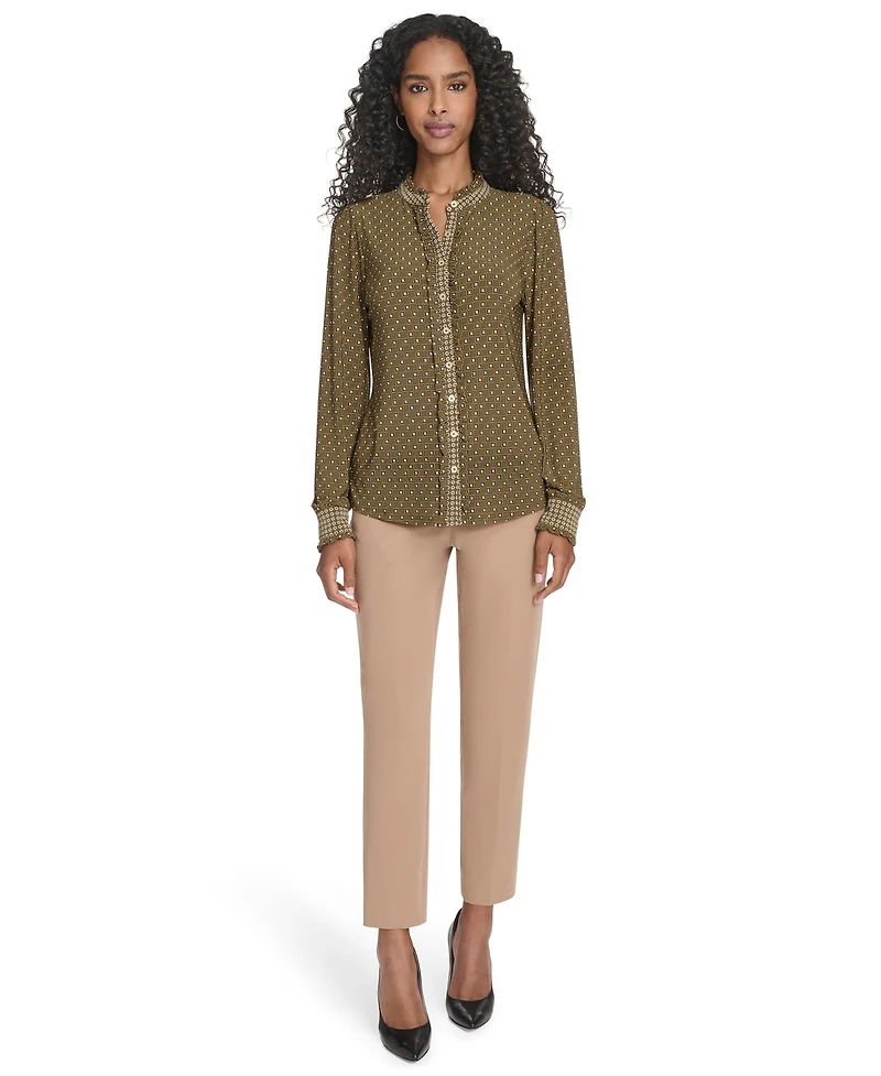 Tommy Hilfiger Women's Foulard Ruffle Button-Up Top