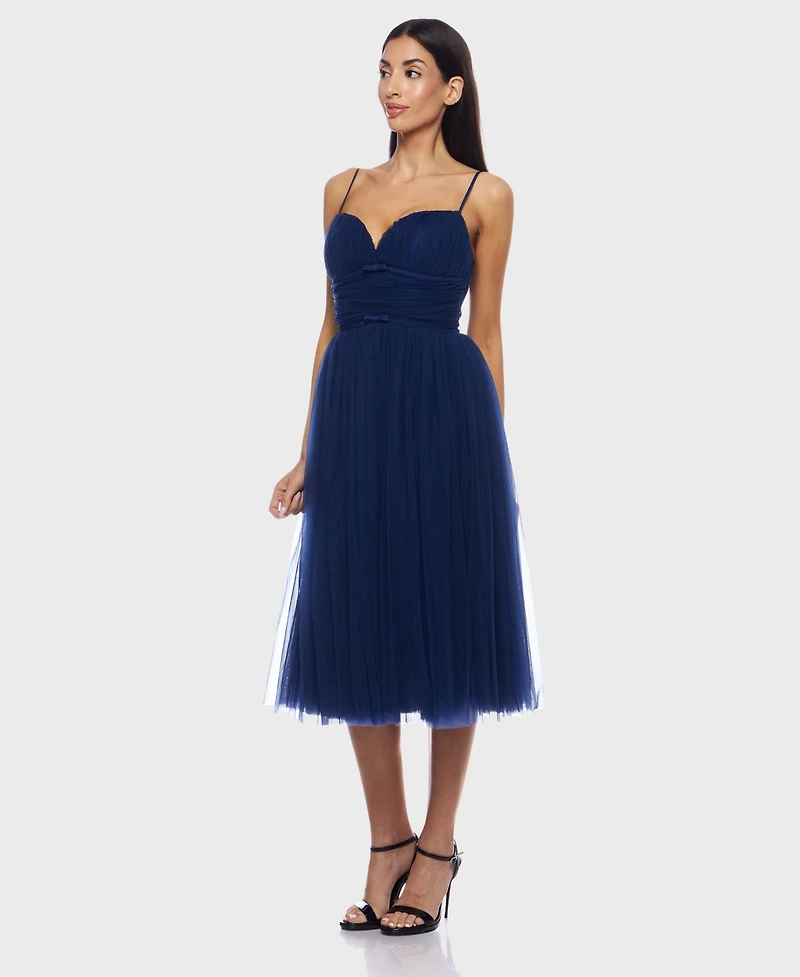 Alex & Sophia Juniors' Mesh Tulle Sleeveless Midi Dress