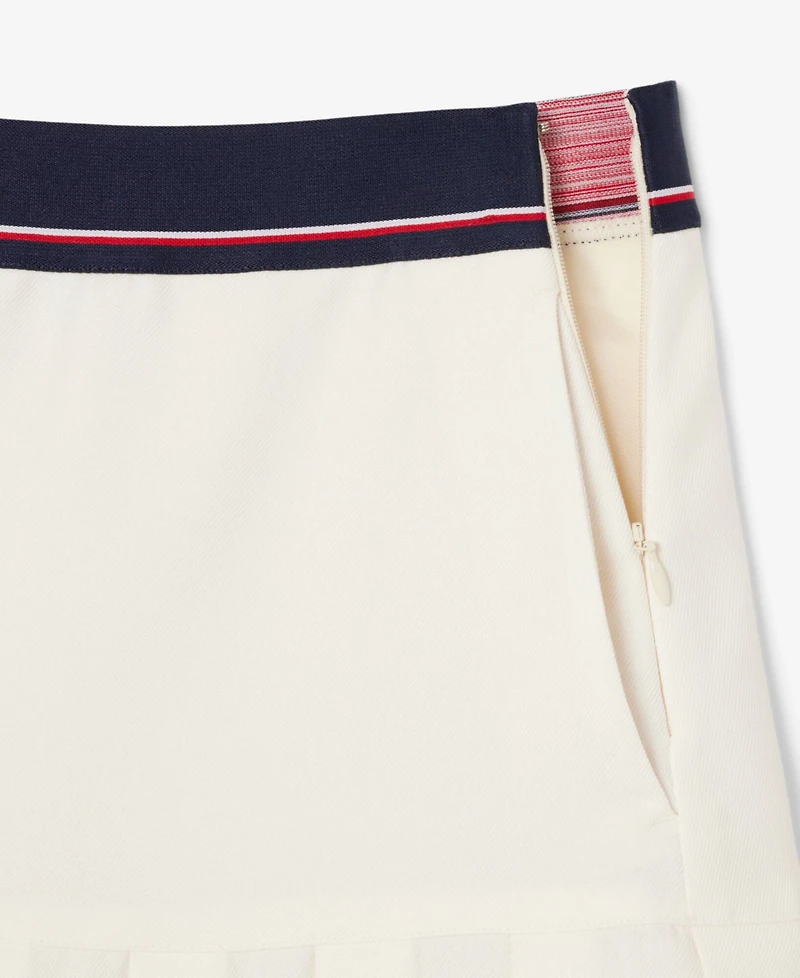 Lacoste Usa Women's Pleated Mini Logo Short Skirt