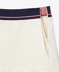 Lacoste Usa Women's Pleated Mini Logo Short Skirt