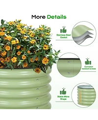 Aoodor Muffin Metal Outdoor Raised Garden Bed (Set of 2)