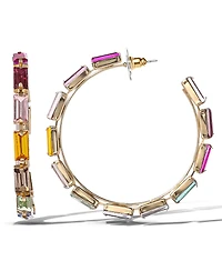 Jessica Simpson Multicolor Gemstone Hoop Earrings