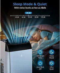 gaomon 12,000 Btu Portable Ac - Quiet Operation, Dehumidifier & Fan, Remote Control, Black Cover, Cools Rooms up to 550 Sq. Ft
