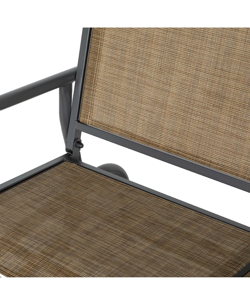 2-Person Outdoor Glider Bench, Patio Double Swing Rocking Chair Loveseat w/ Powder Coated Steel Frame for Backyard Garden Porch