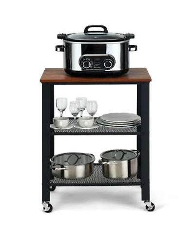 Volenca 3-Tier Kitchen Utility Industrial Cart with Storage