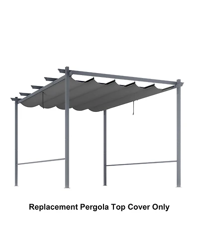 Aoodor 12x12FT Pergola Replacement Canopy- Retractable Sun Shade Cover with Water-Resistant & Upf 50+ Uv Blocking for Outdoor Patio, Brown/Gray