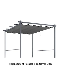 Aoodor 12x12FT Pergola Replacement Canopy- Retractable Sun Shade Cover with Water-Resistant & Upf 50+ Uv Blocking for Outdoor Patio, Brown/Gray