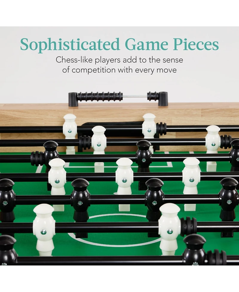 Best Choice Products Full 54in Regulation Foosball Table for Home, Game Room w/ 2 Balls, Cup Holders