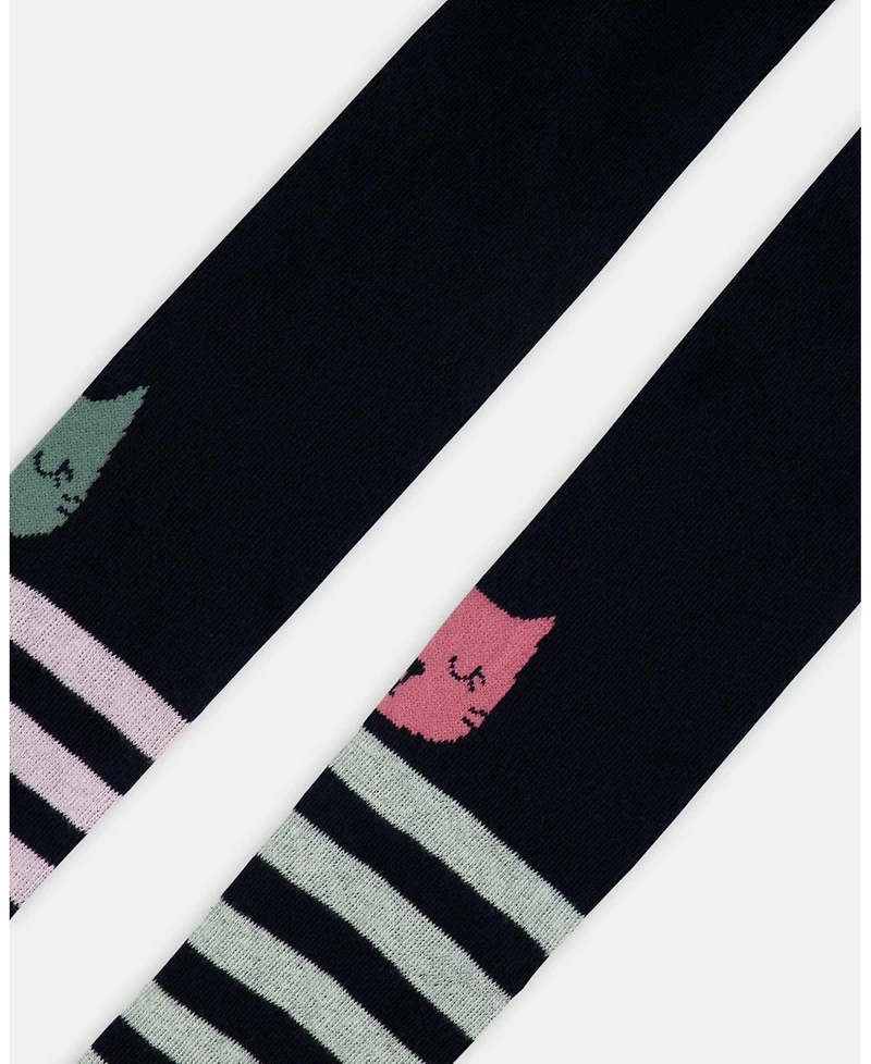 Deux par Girl Knit Tights Dark Blue - Toddler|Child
