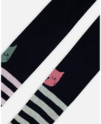 Deux par Girl Knit Tights Dark Blue - Toddler|Child