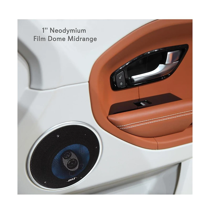 Pyle 6.5" Three-Way Sound Speaker System 180W Rms 360W Power Handling 4 Ohm Impedance for Car Audio PL63BL Blue