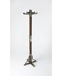 Slickblue Industrial Vintage Style Coat Rack with Metal Frame and Wood Accents for Entryway