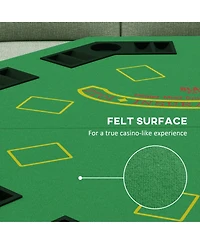 Soozier 47" Foldable Poker Table 8 Player jack Game Table,
