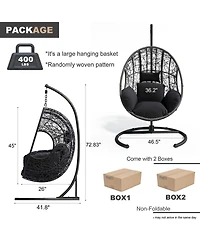 Flynama New Comming Outdoor Indoor Pe wicker Swing Egg Chair Gray Color