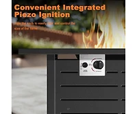 Zafro 43" 2-in-1 Fire Pit Table with Adjustable Flame, 50,000 Btu Smokeless Windproof Propane Heater, Durable Metal Frame, Csa Certified for Pati