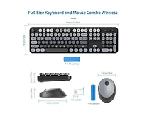 risokeys Wireless Keyboard and Mouse Set, Retro Typewriter, 2.4GHz Full Size 104-Key Cute Keyboard with Number Pad