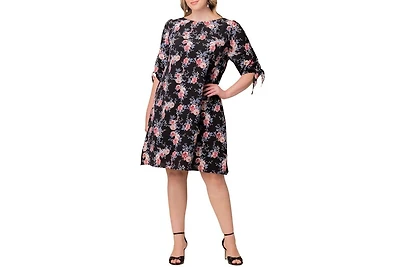 Kiyonna Plus Manhattan Shift Dress with Tie Sleeves