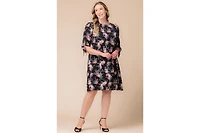 Kiyonna Plus Manhattan Shift Dress with Tie Sleeves