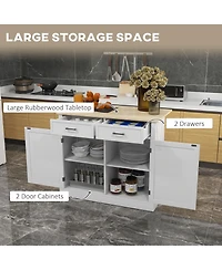 Halifax North America White Kitchen Organizer: Farmhouse Island Cart with Drop Leaf