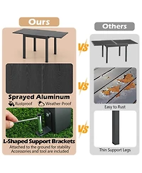 Gymax Patio Expandable Dining Table 31.5''-63'' Adjustable Rectangular All Weather Table