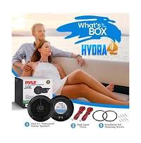 Pyle Dual 6.5'' Waterproof Marine Speakers, Full Range Stereo Sound, 120 Watt, Black