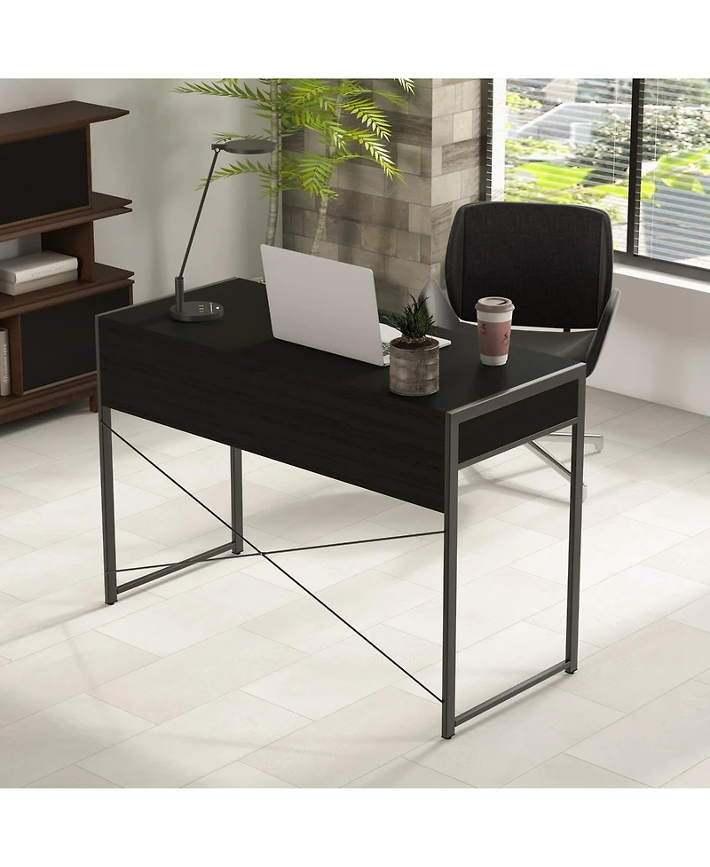 2-Drawer Home Office Desk with Steel Frame