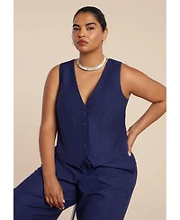 Eloquii Women's Pinstripe Suit Vest