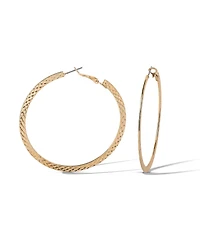 Jessica Simpson Textured Gold-Tone Large Hoop Earrings