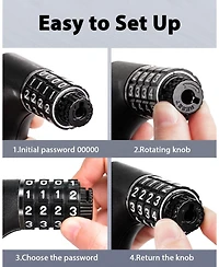 Bike Lock Cable with Combination,High Security 5-Digit Resettable Combination Bicycle Lock Anti-Theft, with Mounting Bracket for Bikes and Scooters-12
