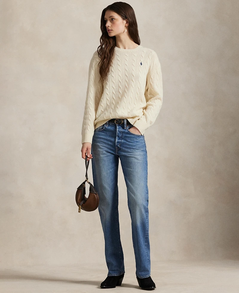 Polo Ralph Lauren Women's Cable Wool-Cashmere Crewneck Sweater