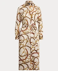 Lauren Ralph Women's Luxe Twill-Fayella Belting-Print Dress