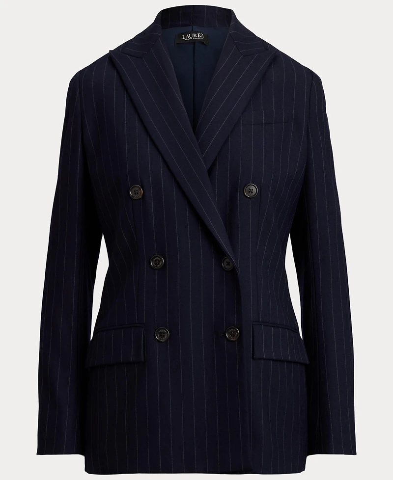Lauren Ralph Women's Suiting-Ryen Double-Breasted Pinstripe Twill Blazer