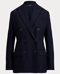 Lauren Ralph Women's Suiting-Ryen Double-Breasted Pinstripe Twill Blazer