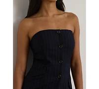 Lauren Ralph Women's Suiting-Caita Pinstripe Wool-Blend Twill Top