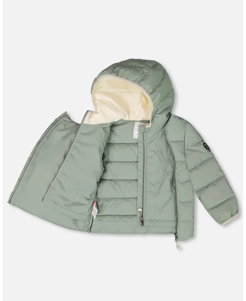 Deux par Boy Compressible Winter Puffy Coat Designed for Car Seat Sage Green - Toddler|Child