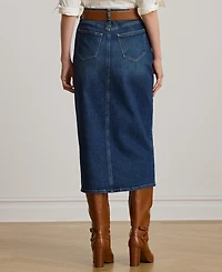 Lauren Ralph Women's Denim-Mahlan Midi Skirt