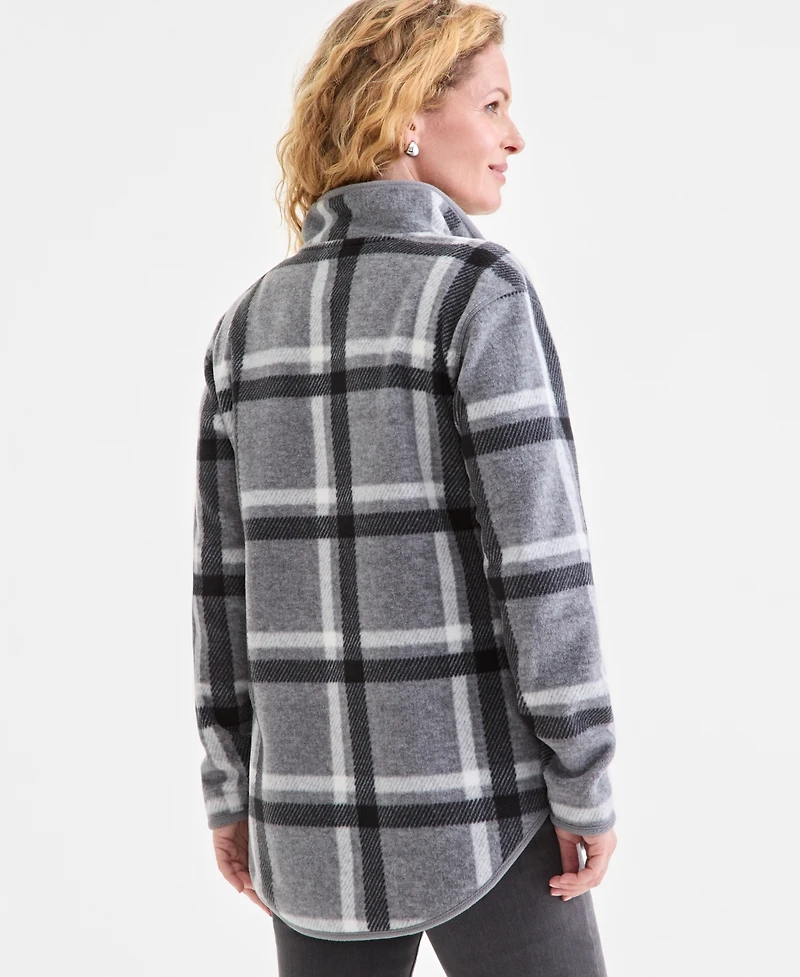 Style & Co Women's Printed Quarter-Zip Long-Sleeve Fleece, Macy's Exclusive