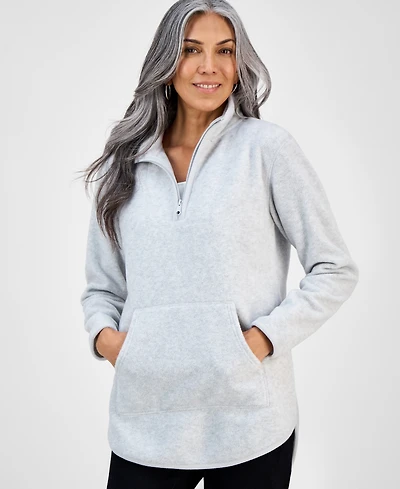 Style & Co Women's Polar Fleece Quarter-Zip Mock-Neck Sweatshirt, Created for Macy's